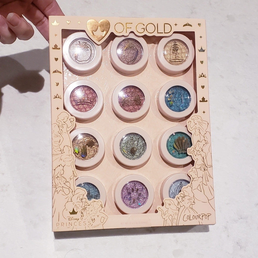 Colourpop Disney Super Shock Eyeshadow Vault 12 Set Princess Heart Of Gold NIB